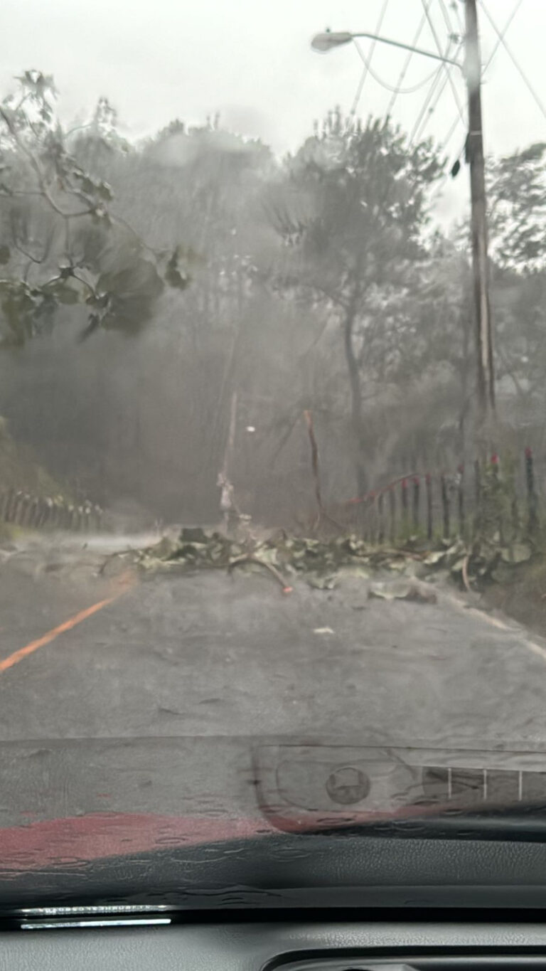 Se registra fuerte ventarrón con granizadas en Jarabacoa