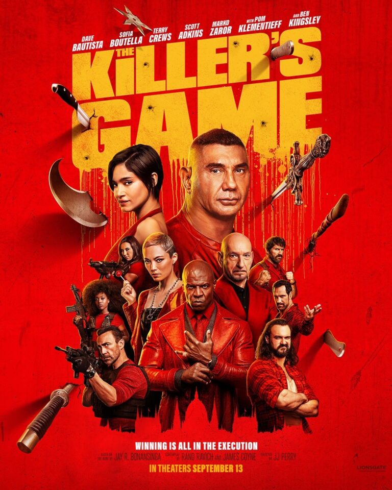 Póster y tráiler de «The Killer’s Game» con ng>Dave Bautista, Sofia Boutella, Terry Crews, Scott Adkins, Pom Klementieff y Ben Kingsley