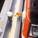 Hombre queda atrapado entre vagón y andén del Metro en Santo Domingo