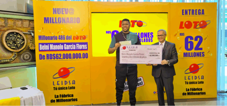 LEIDSA entrega 62 millones al millonario 486 del Loto.