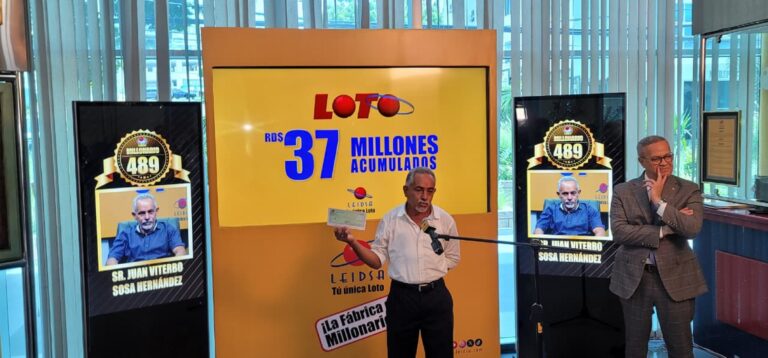 LEIDSA entrega 37 millones de pesos al millonario número 489 del Loto