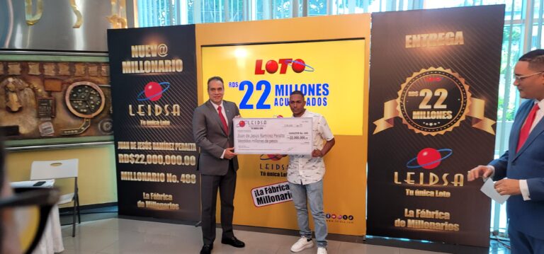 LEIDSA entrega 22 millones al millonario 488 del Loto