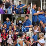 Secretario General de la  JRM, Víctor Cocco, lleva útiles escolares a niños del Ensanche Luperón