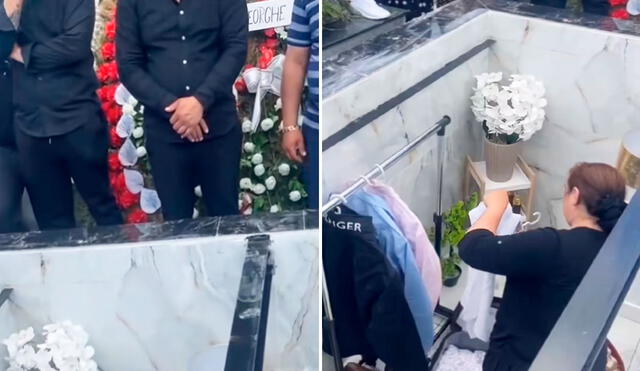 VIDEO: ¡Como un apartamento! Así es la tumba que preparó una viuda para su esposo fallecido