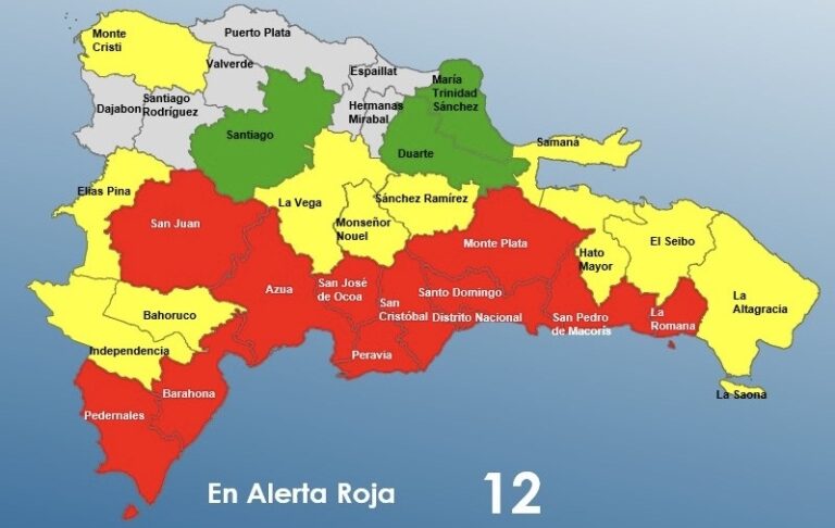 El COE mantiene 25 provincias en alerta: doce de ellas en roja
