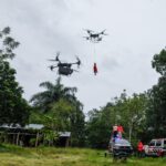 Entregan alimentos con drones en comunidades anegadas RD