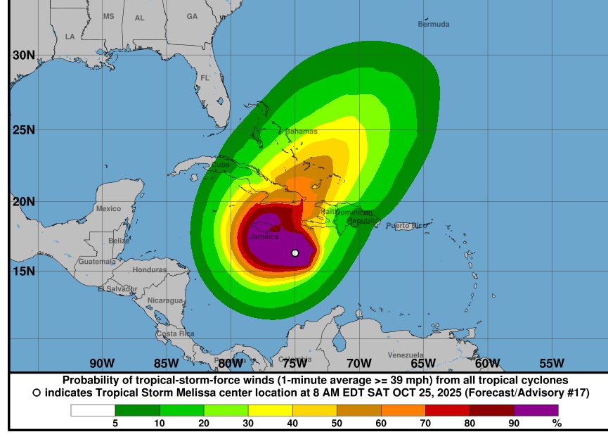 Melissa ya es huracán y podría intensificarse, informó el CNH Melissa ya es huracán y podría intensificarse, informó el CNH