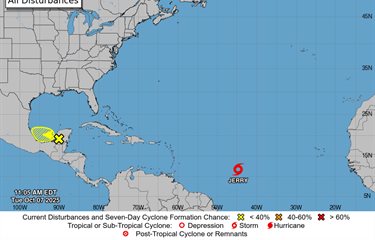 Se forma Jerry, la décima tormenta tropical del Atlántico Se forma Jerry, la décima tormenta tropical del Atlántico
