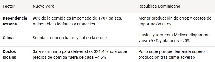 Los altos precios de la canasta básica ahogan familias NY y RD